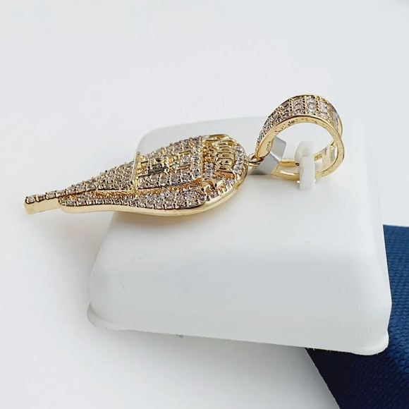 "14K Gold Plated Cubic Zircon Pendant, INUS1BR095 - Picture 5 of 10